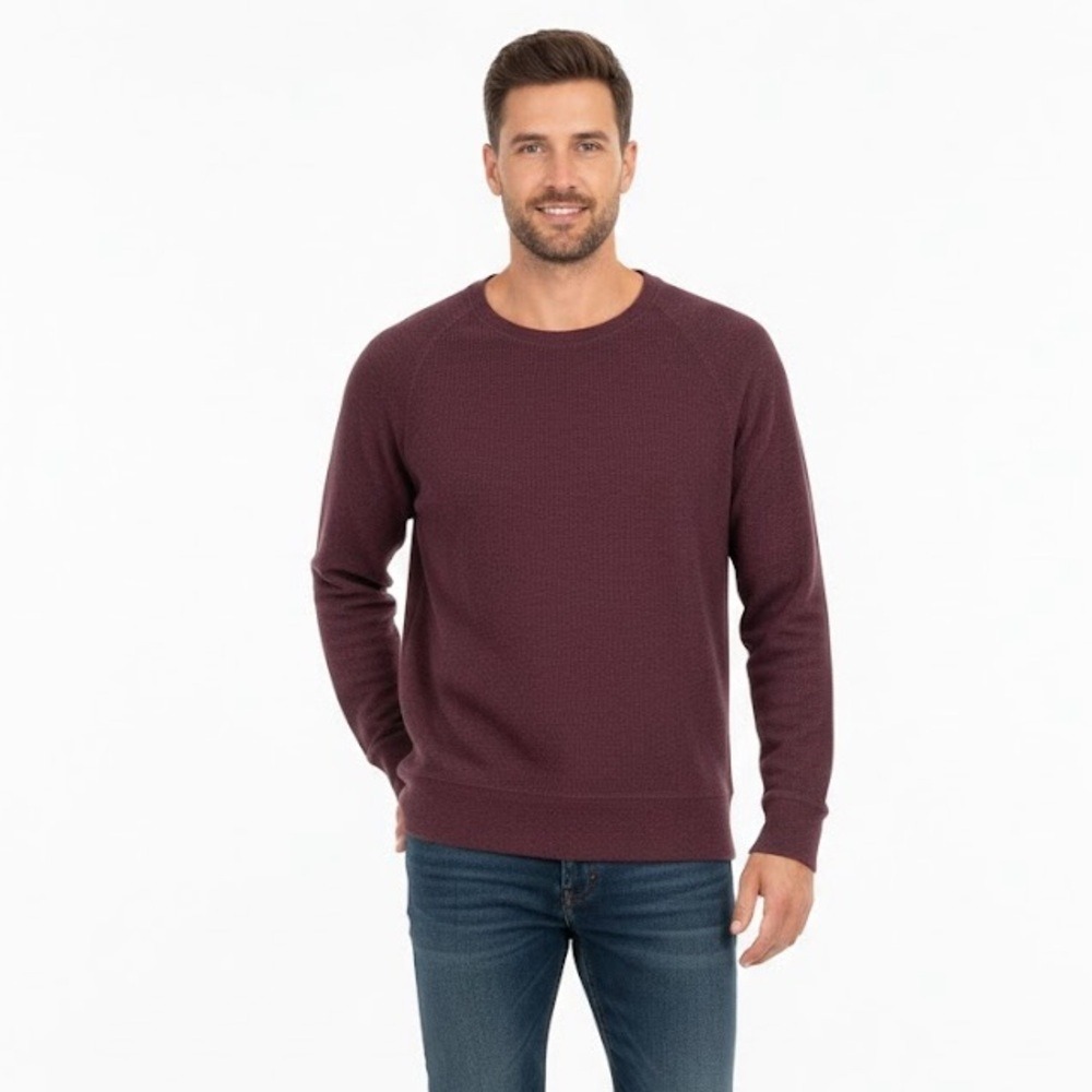 Banana Republic Men's Burgundy Thermal Sweater